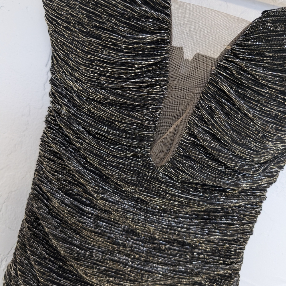 NWT JLUXLABEL Strapless Black and Gold Dress - Picture 2 of 7
